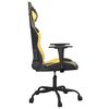 vidaXL Cadeira gaming couro artificial preto e dourado