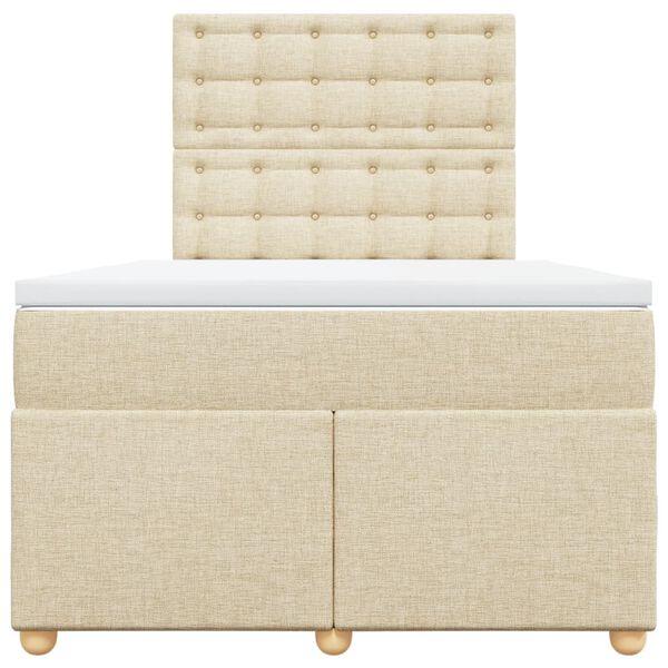 vidaXL Cama boxspring com colch&atilde;o 120x190 cm tecido cor creme
