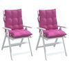 vidaXL Almofad&otilde;es cadeira encosto baixo 2 pcs tecido oxford rosa