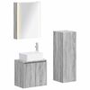 vidaXL Conjunto de M&oacute;veis para Banheiro 4 pcs Sonoma cinzento