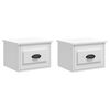 vidaXL Mesas de cabeceira parede 2 pcs 41,5x36x28 cm branco brilhante