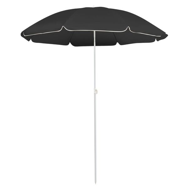 vidaXL Guarda-sol de jardim com poste de a&ccedil;o 180 cm antracite
