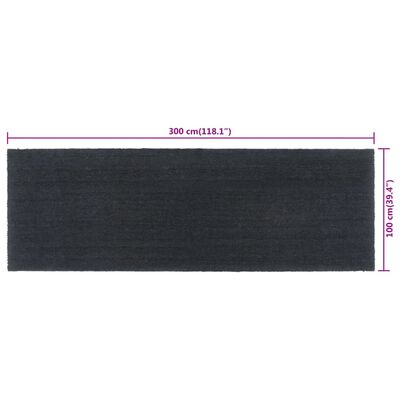 vidaXL Tapete de porta 100x300 cm fibra de coco tufada cinzento escuro