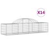 vidaXL Cestos gabi&atilde;o arqueados 14pcs 200x50x40/60 cm ferro galvanizado