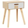 vidaXL Mesa de cabeceira com uma gaveta 44x30x58,5 cm pinho maci&ccedil;o