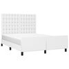 vidaXL Estrutura cama c/ cabeceira couro artificial 140x190 cm branco