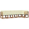 vidaXL Conjunto de Sof&aacute;s para Exterior 6 pcs Natural e Creme