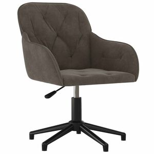 vidaXL Cadeira de escrit&oacute;rio girat&oacute;ria veludo cinzento-escuro