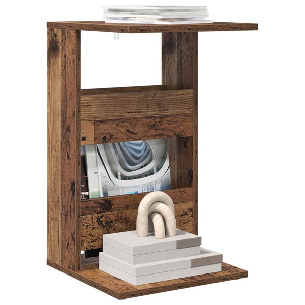 vidaXL Mesa Lateral Madeira antiga 40 x 35 x 60,5 cm