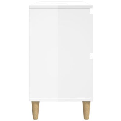 vidaXL Móvel p/ lavatório 80x33x60 cm deriv. madeira branco brilhante