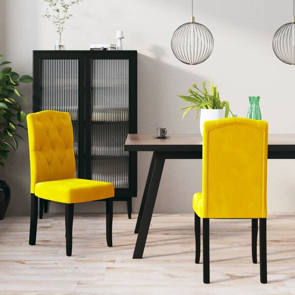 vidaXL Cadeiras de jantar 2 pcs veludo amarelo