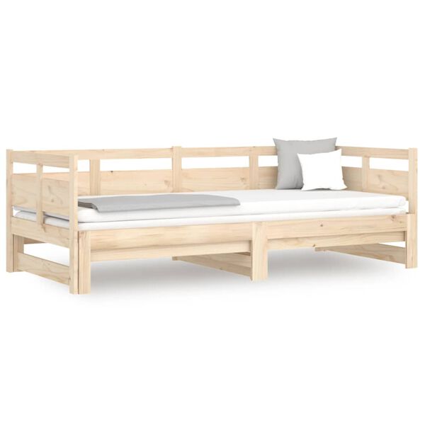 vidaXL Estrutura sof&aacute;-cama de puxar 2x(90x200) cm madeira pinho maci&ccedil;a
