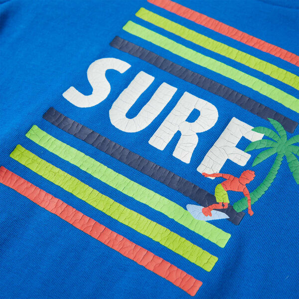 T-shirt infantil azul brilhante 92