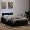 vidaXL Cama box spring c/ colch&atilde;o e LED 120x220 cm veludo verde-escuro