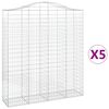 vidaXL Cestos gabi&atilde;o arqueados 5pcs 200x50x220/240cm ferro galvanizado
