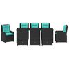 vidaXL Conjunto de Jantar para Jardim 9 pcs Preto Rattan Sint&eacute;tico