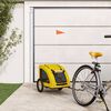 vidaXL Reboque bicicleta p/ animais tecido oxford/ferro amarelo