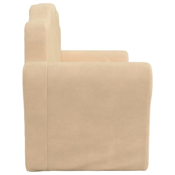 vidaXL Sof&aacute;-cama infantil de 2 lugares pel&uacute;cia cor creme