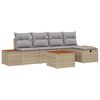 vidaXL Conjunto de Sof&aacute; de Jardim 6 unid. Bege vime PE