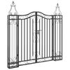 vidaXL Port&atilde;o de jardim 121x8x120 cm ferro forjado preto