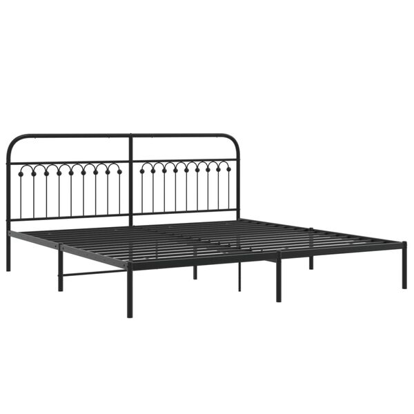 vidaXL Estrutura de cama com cabeceira 193x203 cm metal preto