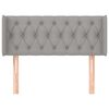 vidaXL Cabeceira de cama c/ abas tecido 93x16x78/88 cm cinzento-claro
