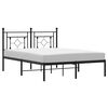 vidaXL Estrutura de cama com cabeceira 140x200 cm metal preto