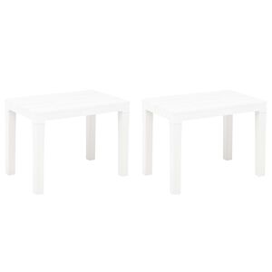 vidaXL Bancos de jardim 2 pcs pl&aacute;stico branco