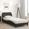 vidaXL Cama com colch&atilde;o Dover 90x190 cm couro artificial preto