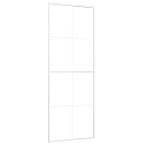 vidaXL Porta deslizante em vidro ESG fosco e alum&iacute;nio 76x205 cm branco