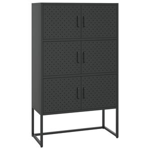 vidaXL Aparador alto 80x35x135 cm a&ccedil;o preto