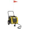 vidaXL Reboque bicicleta p/ animais tecido oxford/ferro amarelo/preto