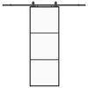 vidaXL Porta deslizante c/ conj. ferragens 76x205cm vidro ESG preto