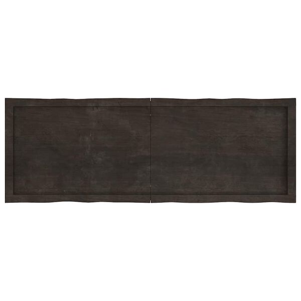 vidaXL Tampo de mesa com bordas vivas maci&ccedil;o tratado castanho-escuro