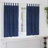 vidaXL Cortinas opacas 2 pcs Azul Escuro 140 x 175 cm Veludo