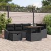 vidaXL Conjunto de Sof&aacute; de Jardim 7 pcs Preto Rattan Sint&eacute;tico