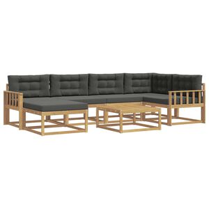vidaXL Conjunto de Sof&aacute;s para Exterior 7 unid. Branco e Antracite