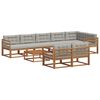 vidaXL Conjunto de Sof&aacute;s para Exterior 9 pcs Natural e Cinzento-Claro