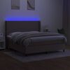 vidaXL Cama box spring colch&atilde;o/LED 160x200 cm tecido cinza-acastanhado