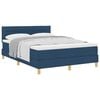 vidaXL Cama Box com almofada com cabeceira Azul 140 x 190 cm tecido