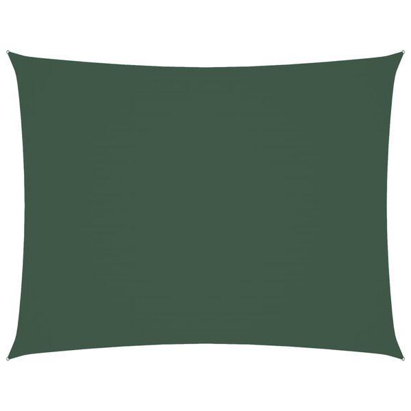vidaXL Para-sol estilo vela tecido oxford retangular 5x7m verde-escuro