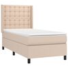 vidaXL Cama box spring c/ colch&atilde;o/LED 80x200cm couro artif. cappuccino