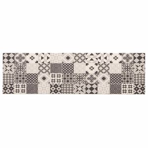 vidaXL Tapete de Cozinha Mosaico cinzento 150 x 45 cm 100% Poliamida