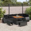 vidaXL Conjunto de Sof&aacute; de Jardim 9 pcs Preto vime PE