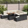 vidaXL Conjunto de Jantar para Jardim com almofada 9 pcs Preto e Creme