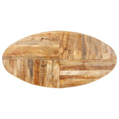vidaXL Mesa de jantar oval 200x100x75 cm madeira de mangueira áspera