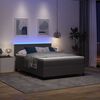 vidaXL Cama Box Spring LED Cinza Claro e Branco 140 x 190 cm