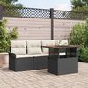vidaXL Conjunto de Sof&aacute; de Jardim 5 pcs Preto Rattan Sint&eacute;tico