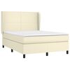 vidaXL Cama com molas/colch&atilde;o 140x190 cm couro artificial cor creme