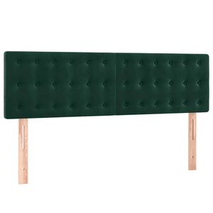 vidaXL Cabeceira de cama 2 pcs veludo 72x5x78/88 cm verde-escuro